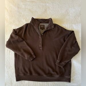 Aerie - women’s L - sweatshirt with snaps and collar - brown